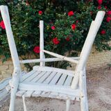 Ensemble d'assises  de jardin 4 fauteuils et 1 chaise - en bois