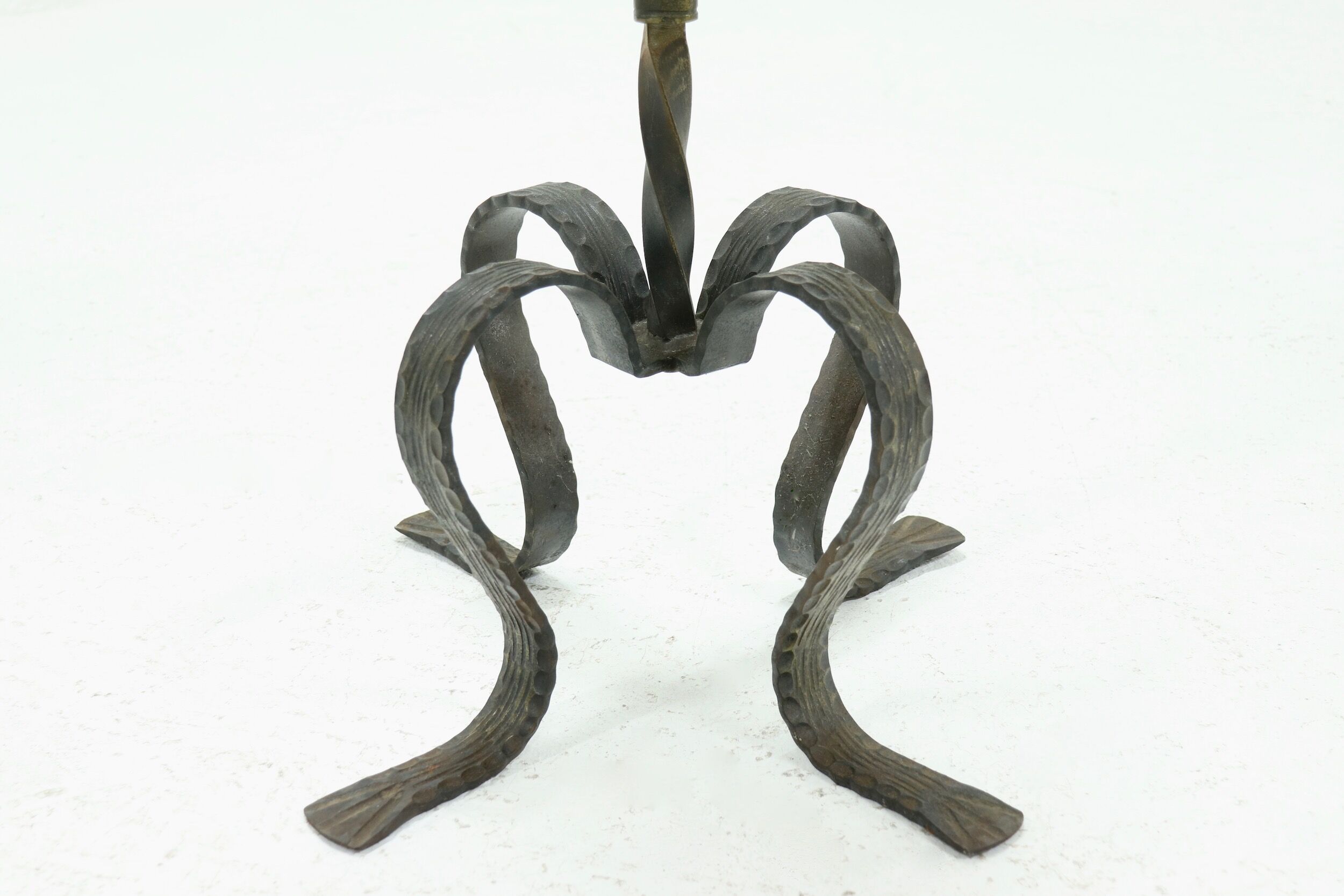 Sculptural brutalist metal candle holder 1960s