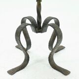 Sculptural brutalist metal candle holder 1960s