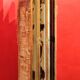 19th Century Italian Six-Panel Painted Wood Folding Screen in Gilt Bronze Frame