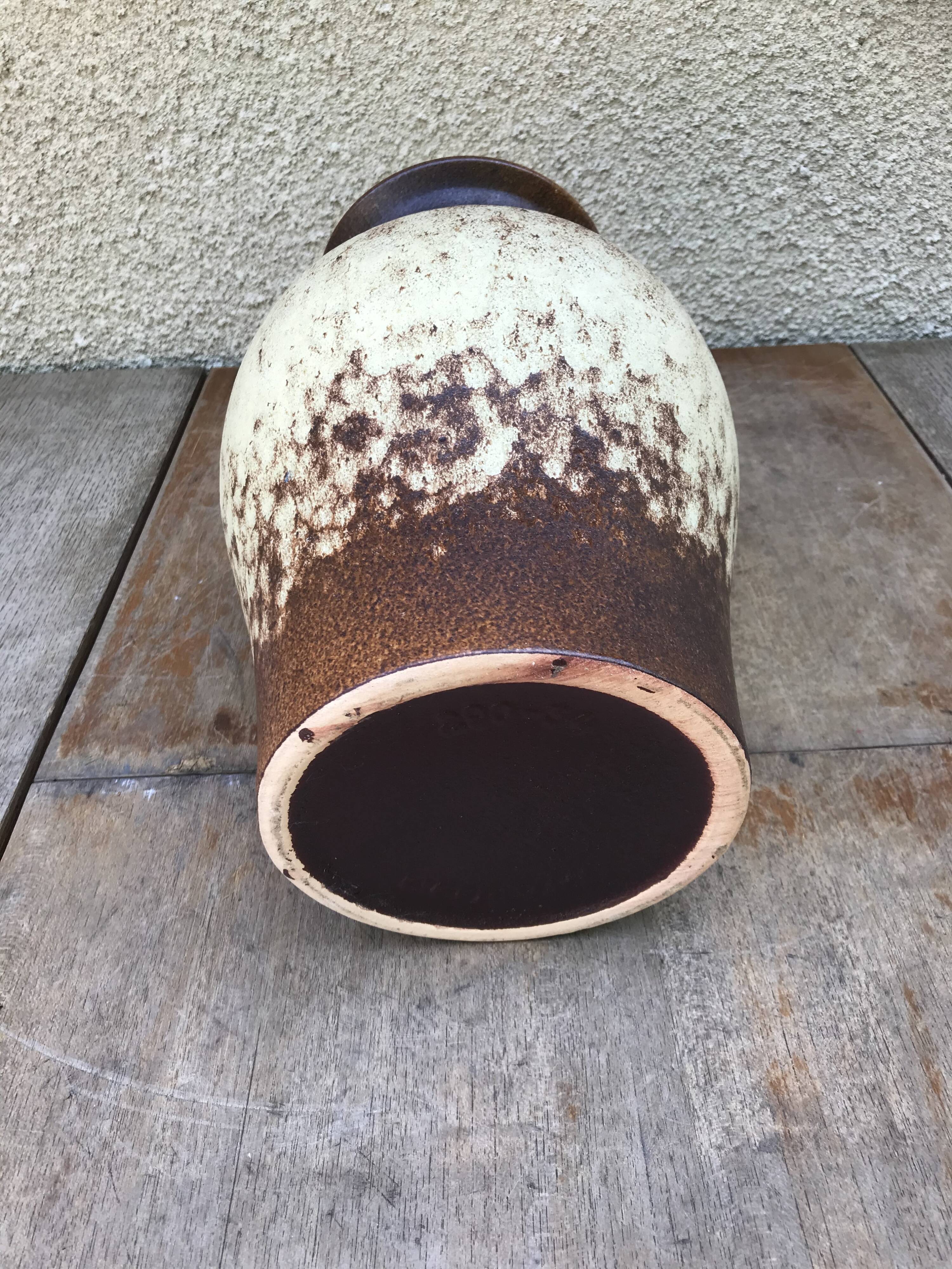 Former germany ceramics vase brown - beige 70s vintage