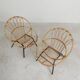 Set of 2 rattan, bamboo children's chairs Rohe Noordwolde 1950s