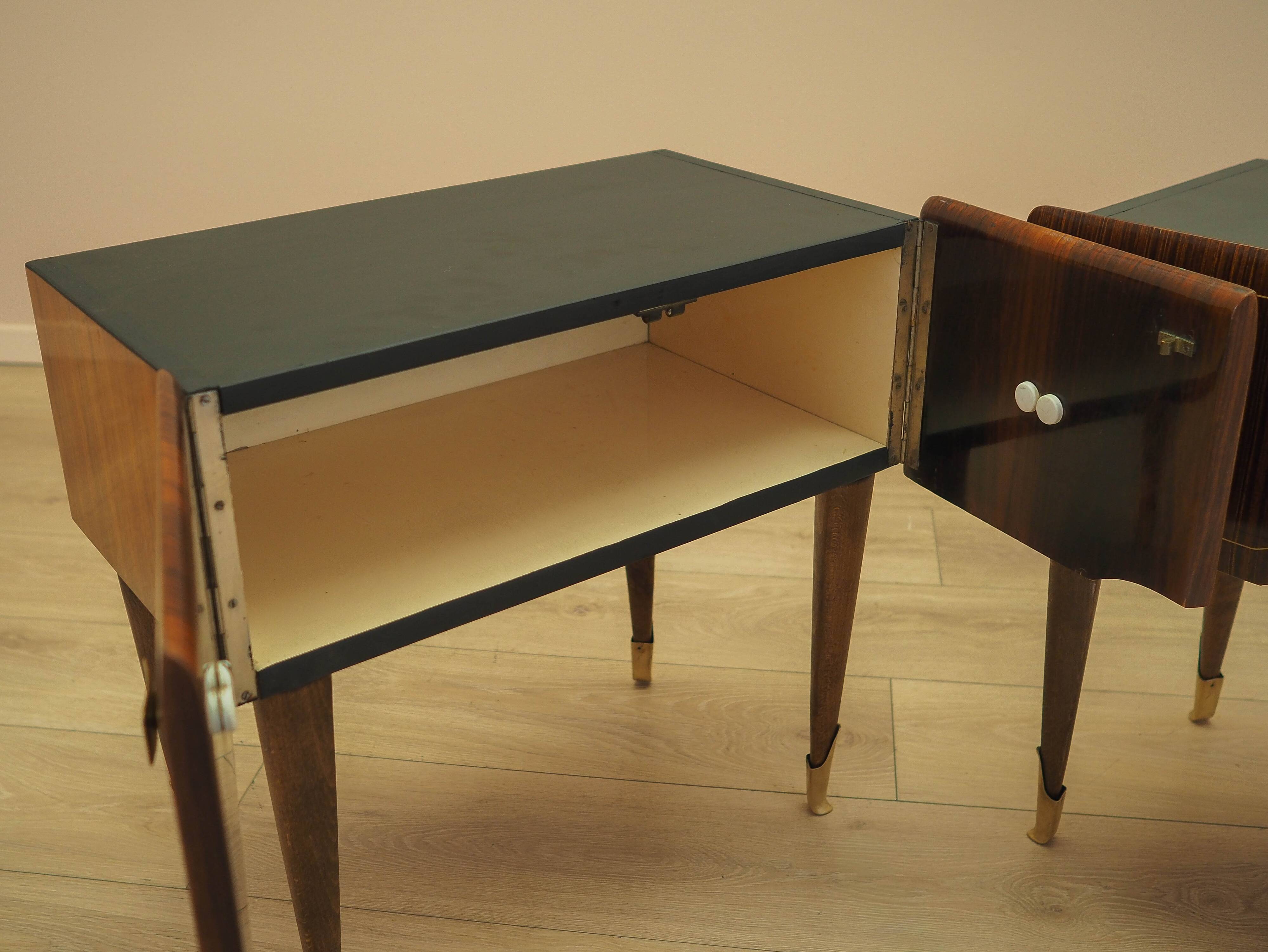 Two Bedside Cabinets, Mahogany Veneer, Italy, 1970s