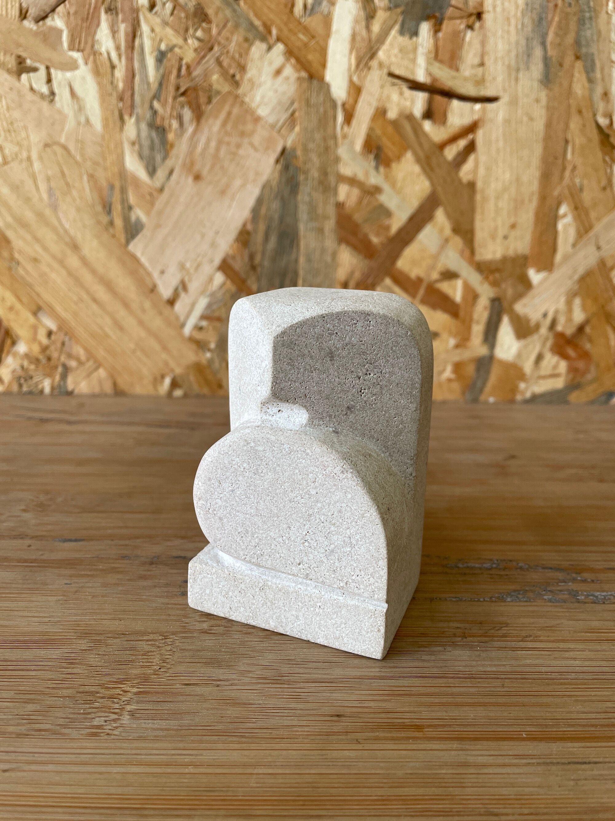 Owl/Owl Travertine Paperweight - 1970s