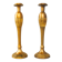 Pair of original bronze candelabros decorated by hand. Porta velas.