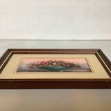 Small frame of flowers oil on hardboard