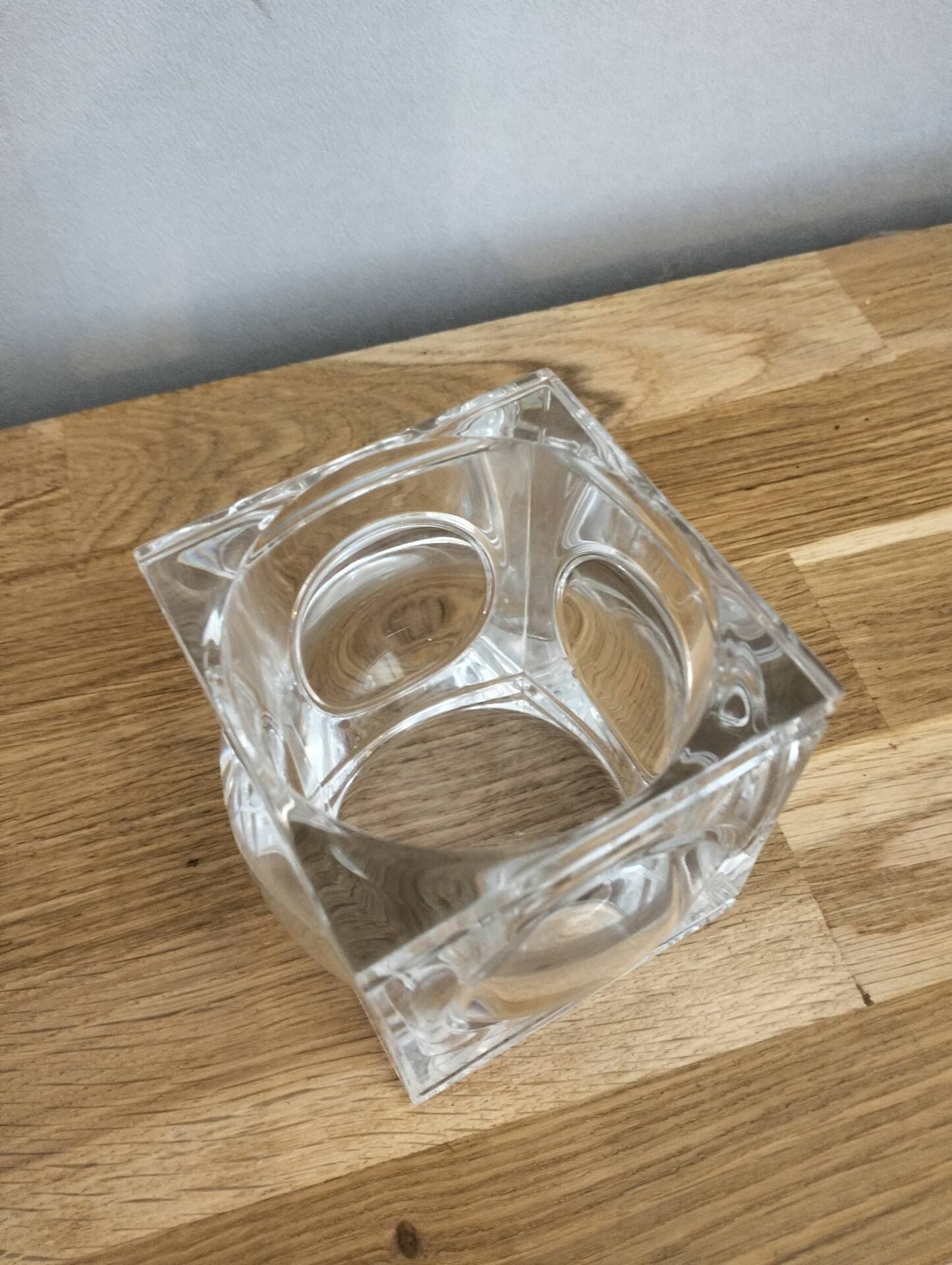 Cube pencil holder in crystal signed Baccarat — Eye Collection, France