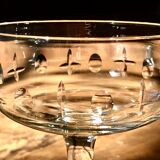 Lot of 7 glass of champagne engraved Crystal