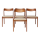 Lot de 4 chaises danoises en teck – Chaises de salle à manger modernes du milieu du siècle des années 1960, rétro