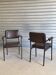 Paire de fauteuils de réunion vintage marron chocolat