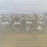 Four old molded glass shells