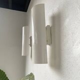 Pair of Parscot wall lights in white lacquered metal from the 80s