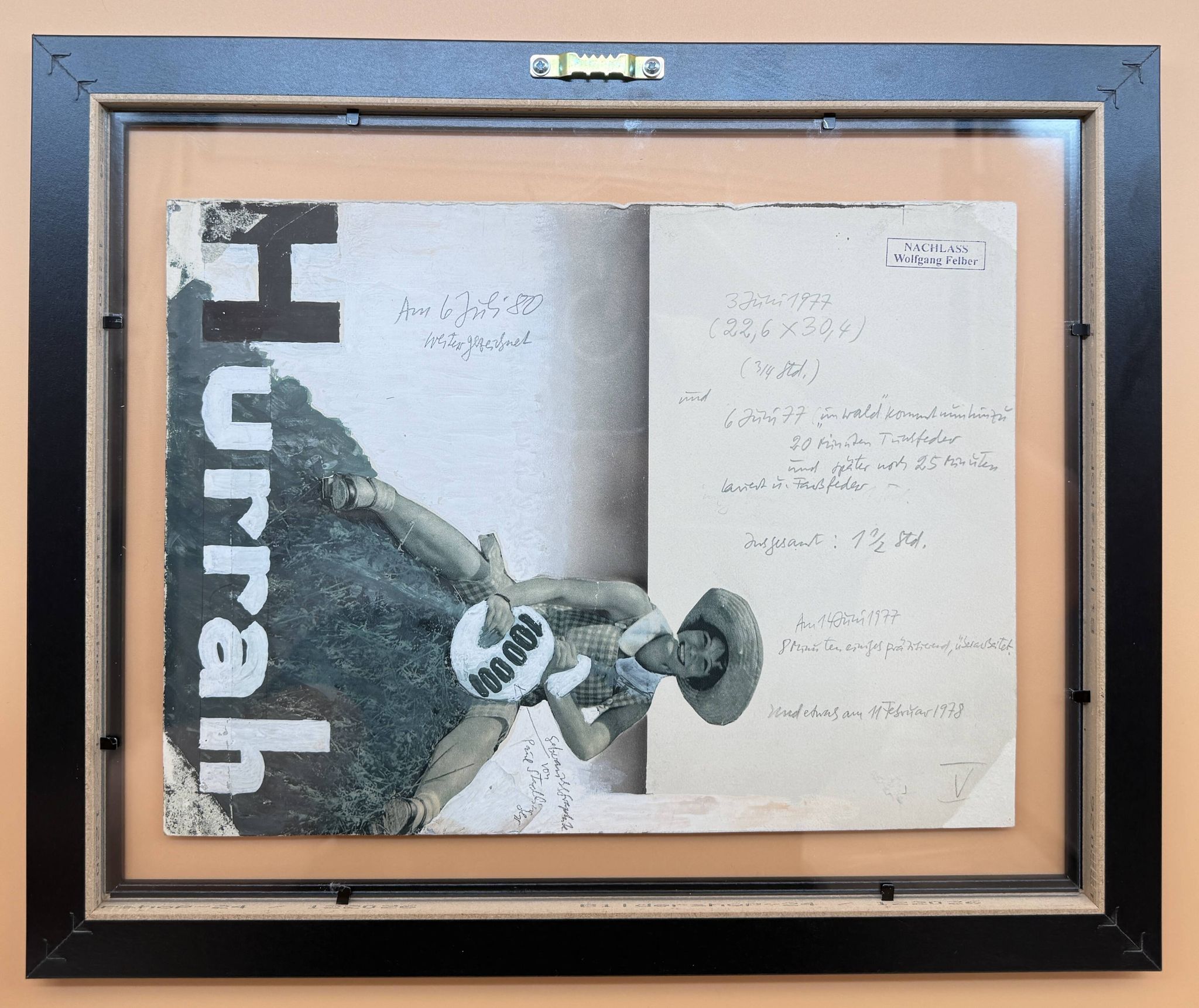 Wolfgang Felber – Figurative Drawing, Ink, Double Glass Frame
