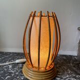 Rattan and bamboo lamp by Louis Sognot 1960