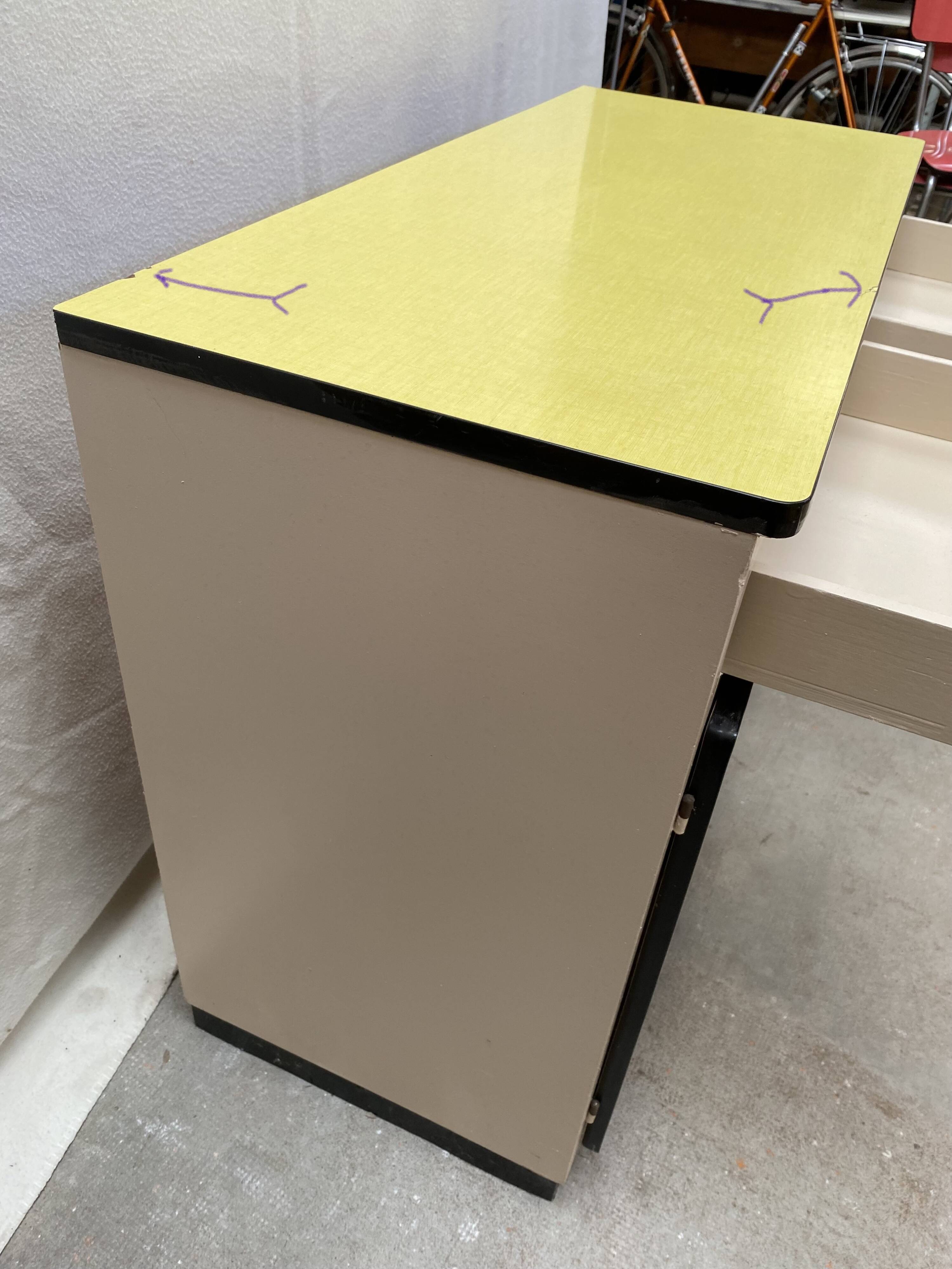 Yellow formica sideboard
