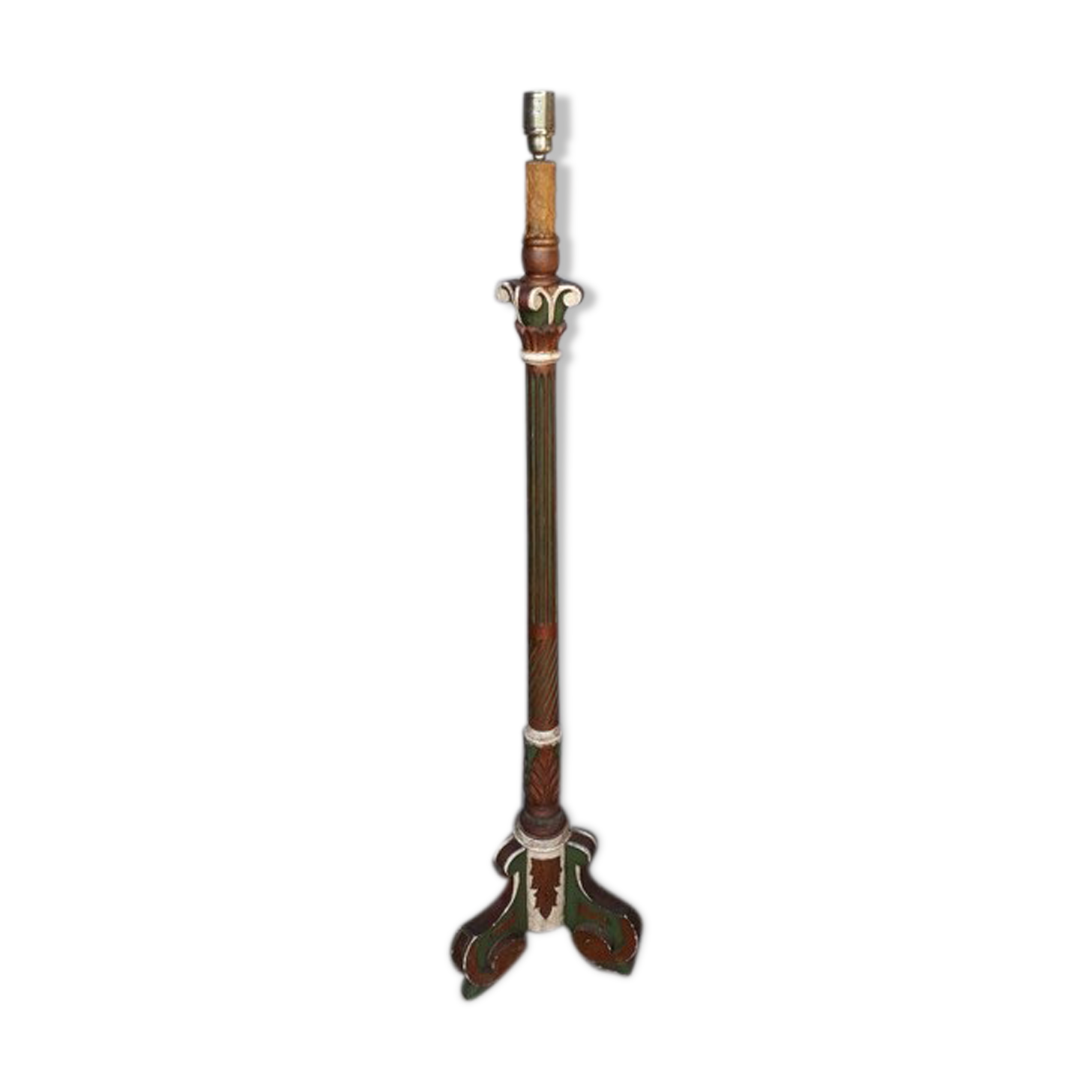 Esapgne ep 1900 ground carved wood lamppost