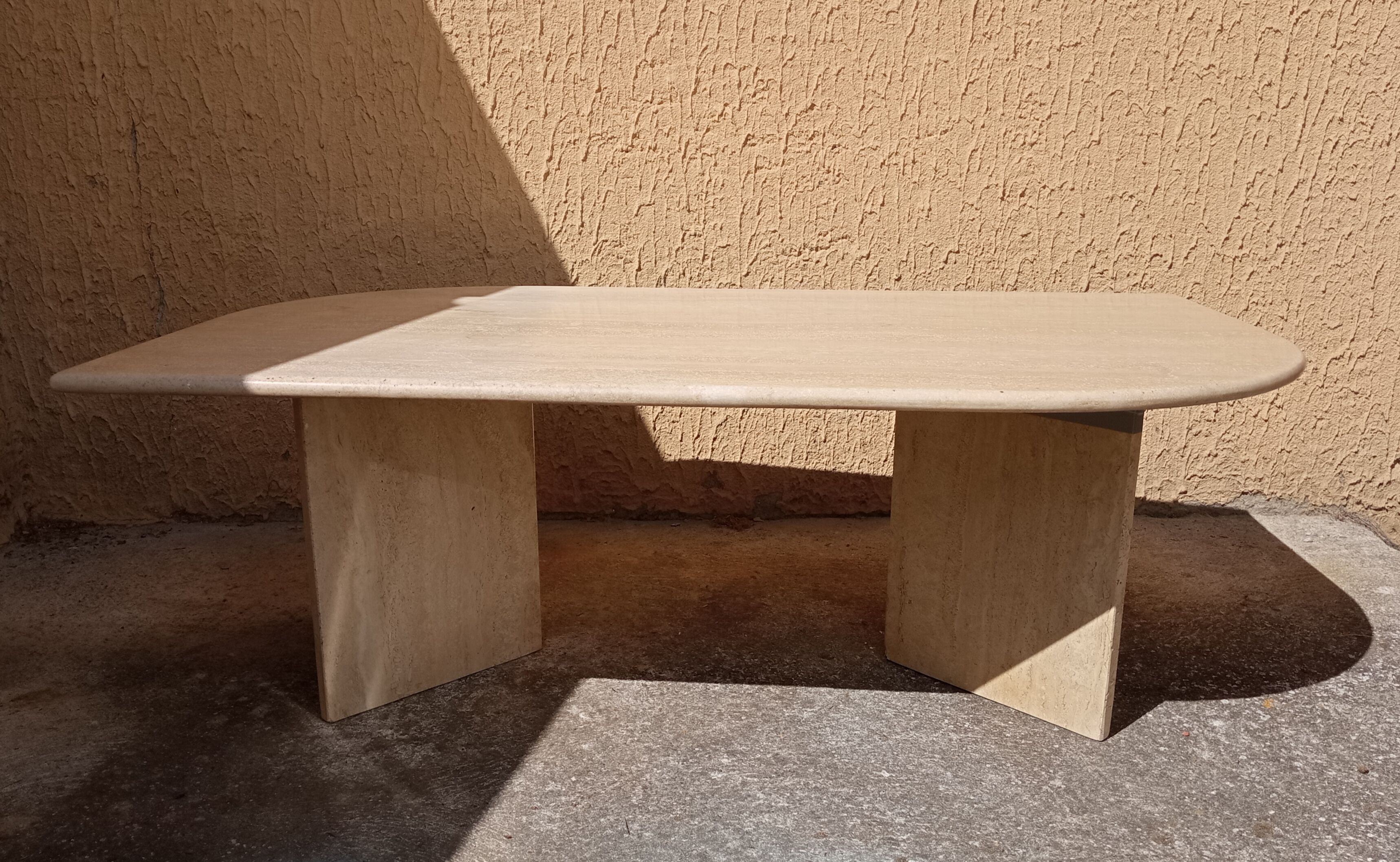 Travertine coffee table