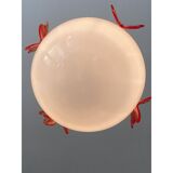 White and red butterfly Sphere Pendant in Murano Glass