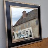 Design mirror in chromed metal vintage quality manufacture Italy, 1970s