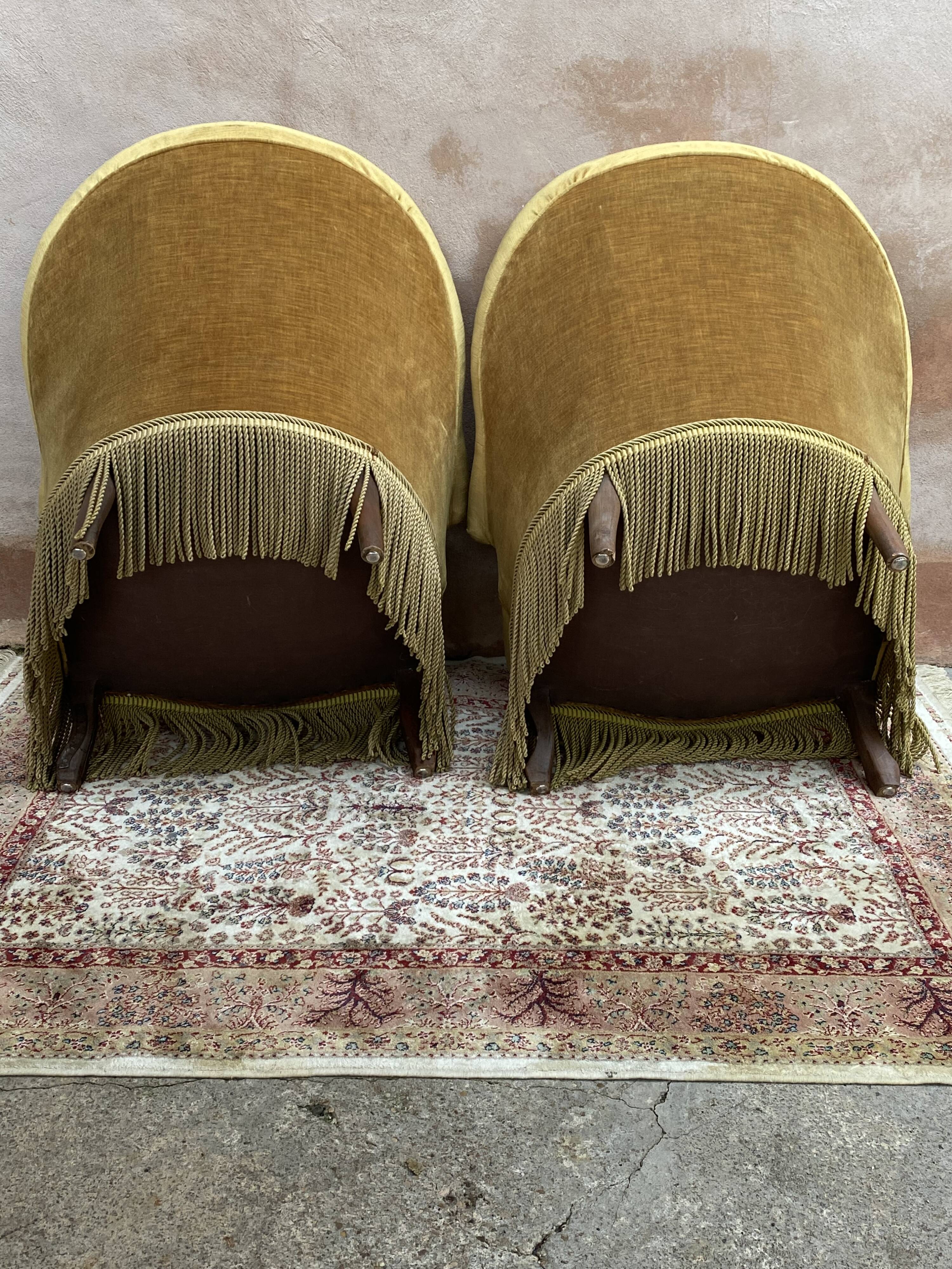 Pair of toad armchairs