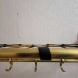 Coat rack, vintage 1950s-60s golden aluminium hats.
