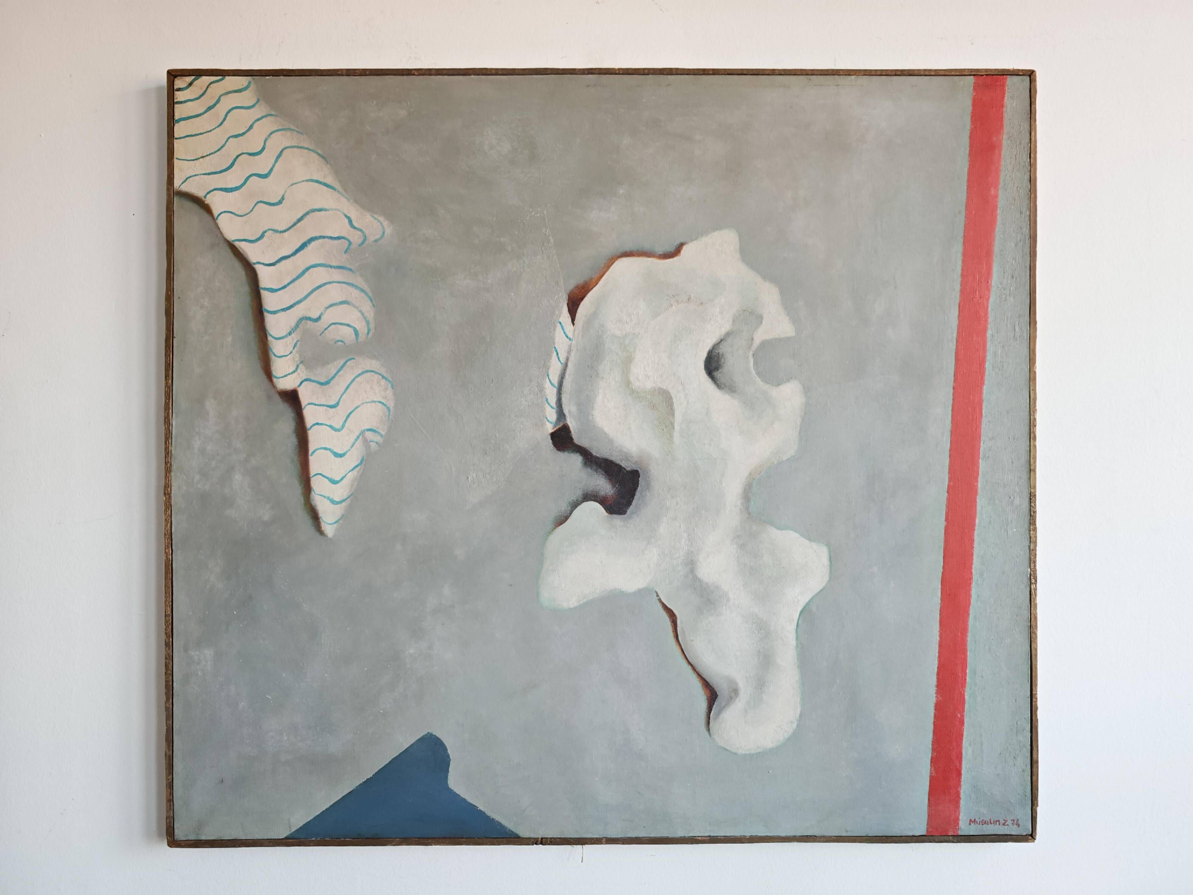 Abstract modernist oil painting by Zvonko Musulin 1974