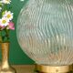 Vintage globe table lamp in ribbed glass