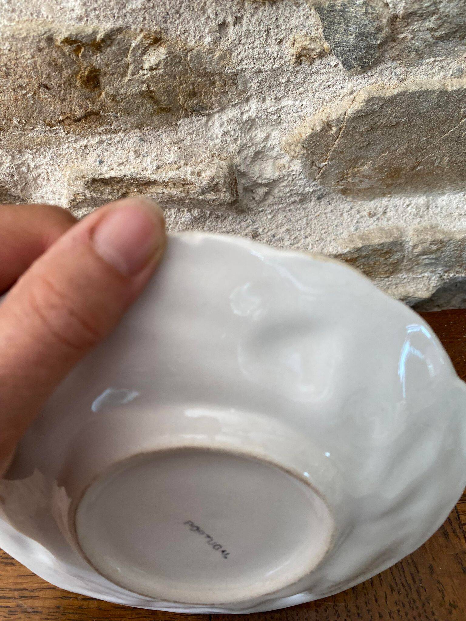 Slush cup and saucer with strawberry and leaf decoration Portugal
