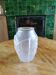 Art Deco vase in white frosted and translucent glass.