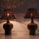 Paire de lampes en grés scarifié de Christian Pradier