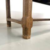 Authentic French farmhouse table from 1890 in solid oak with two drawers.