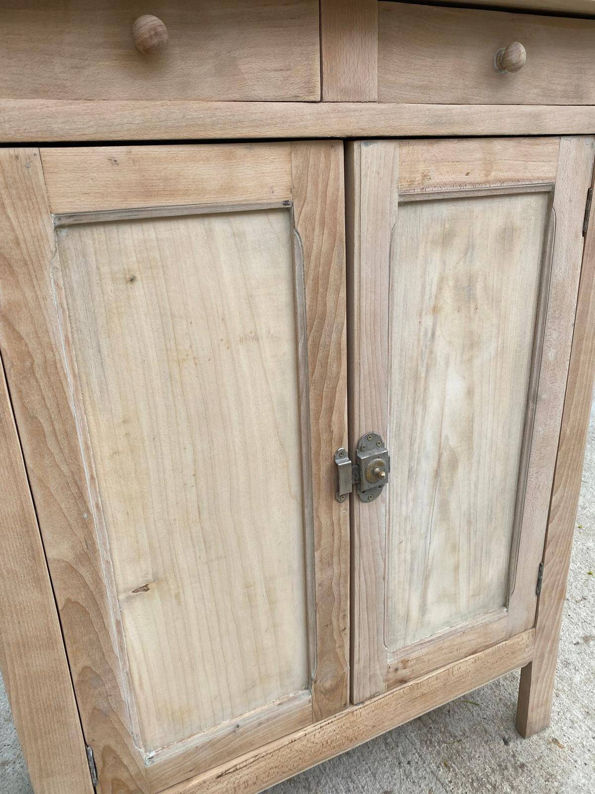 Renovated Parisian sideboard in raw solid wood 72cm