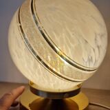 White Clichy Glass Globe Touch Lamp