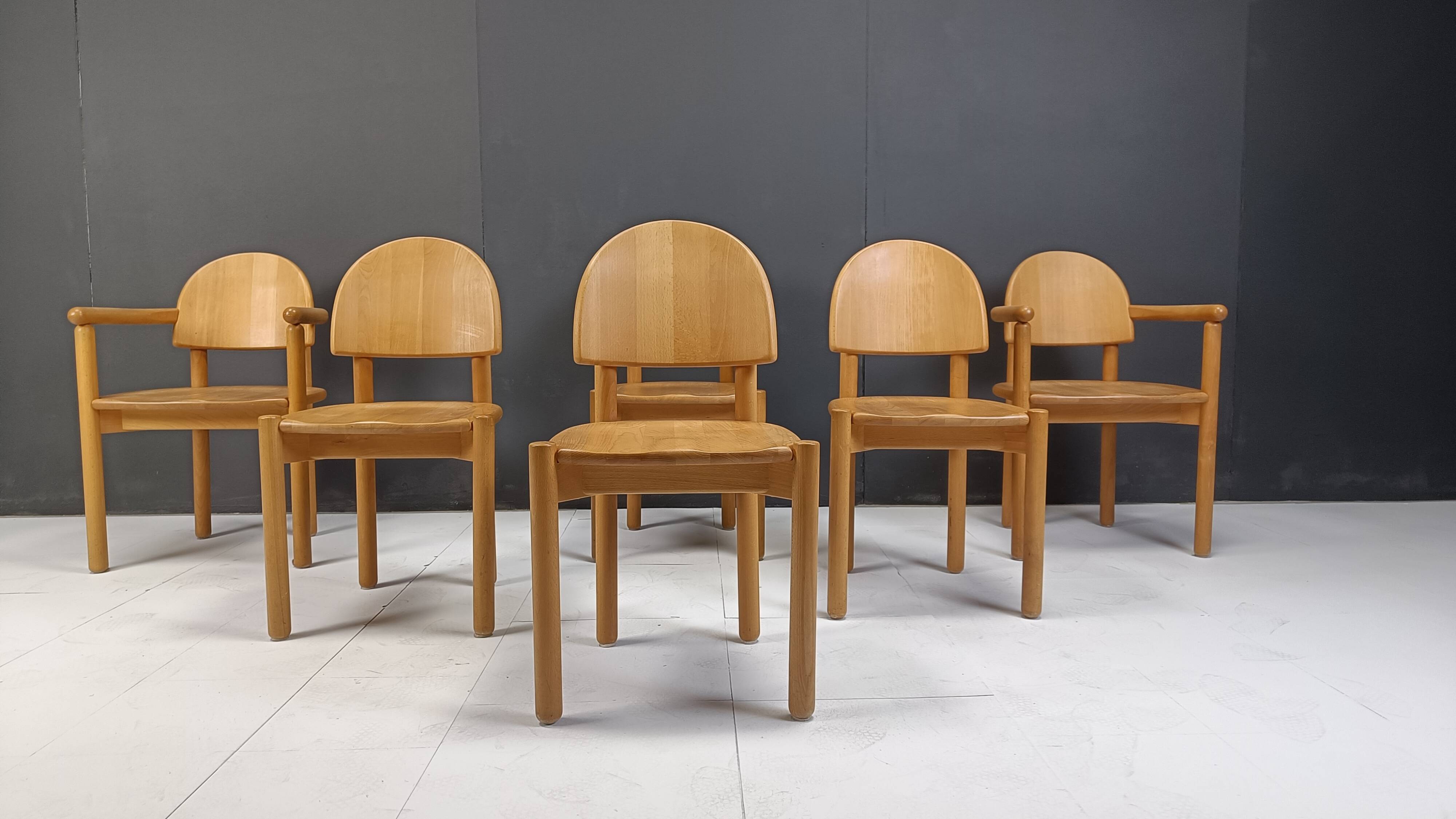 Rainer Daumiller pine wood dining chairs for Hirtshals Savvaerk set of 6, 1