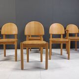 Rainer Daumiller pine wood dining chairs for Hirtshals Savvaerk set of 6, 1