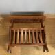 Vintage magazine rack with shelf, Solid cherry wood side table from the 1990s