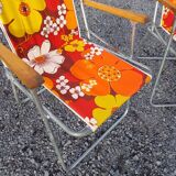 2 folding armchairs camping or beach vintage 70