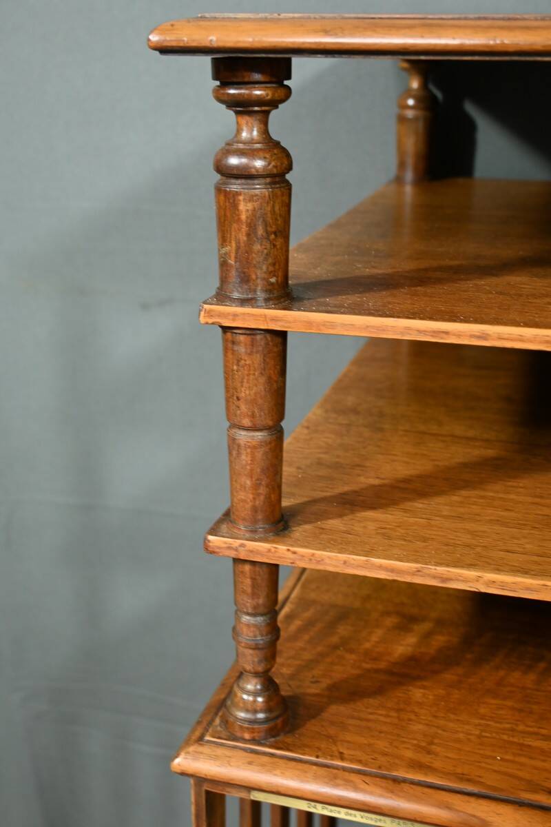 Revolving Walnut Bookcase, stamped G.Lancelin – 1900