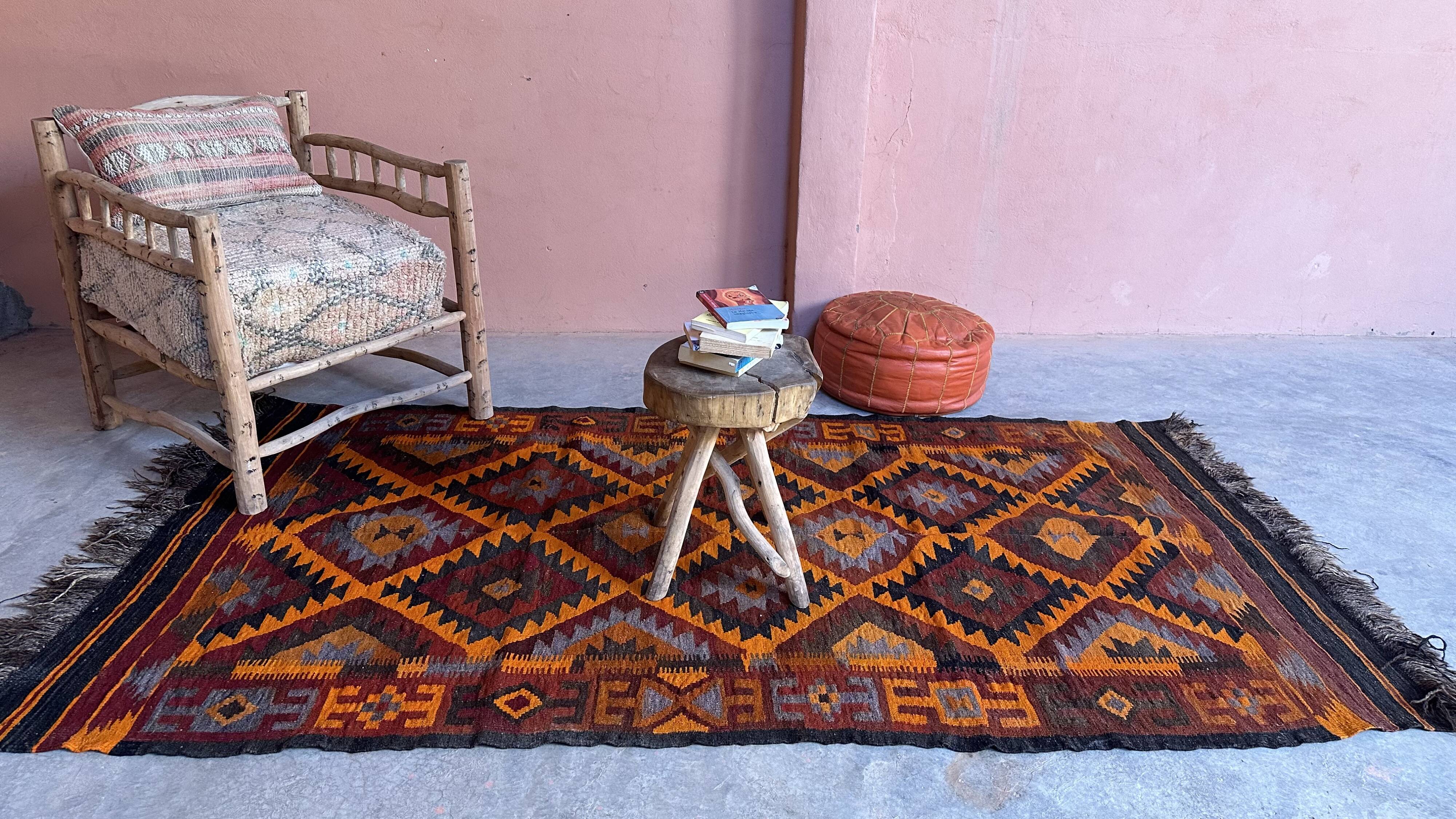 Moroccan Kilim Zayan Rug - 257 x 136 cm