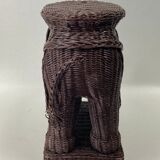 Rattan and bamboo elephant pedestal or side table, France, 1970s