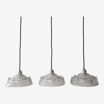 Lot 3 anciennes suspensions ezan art-deco