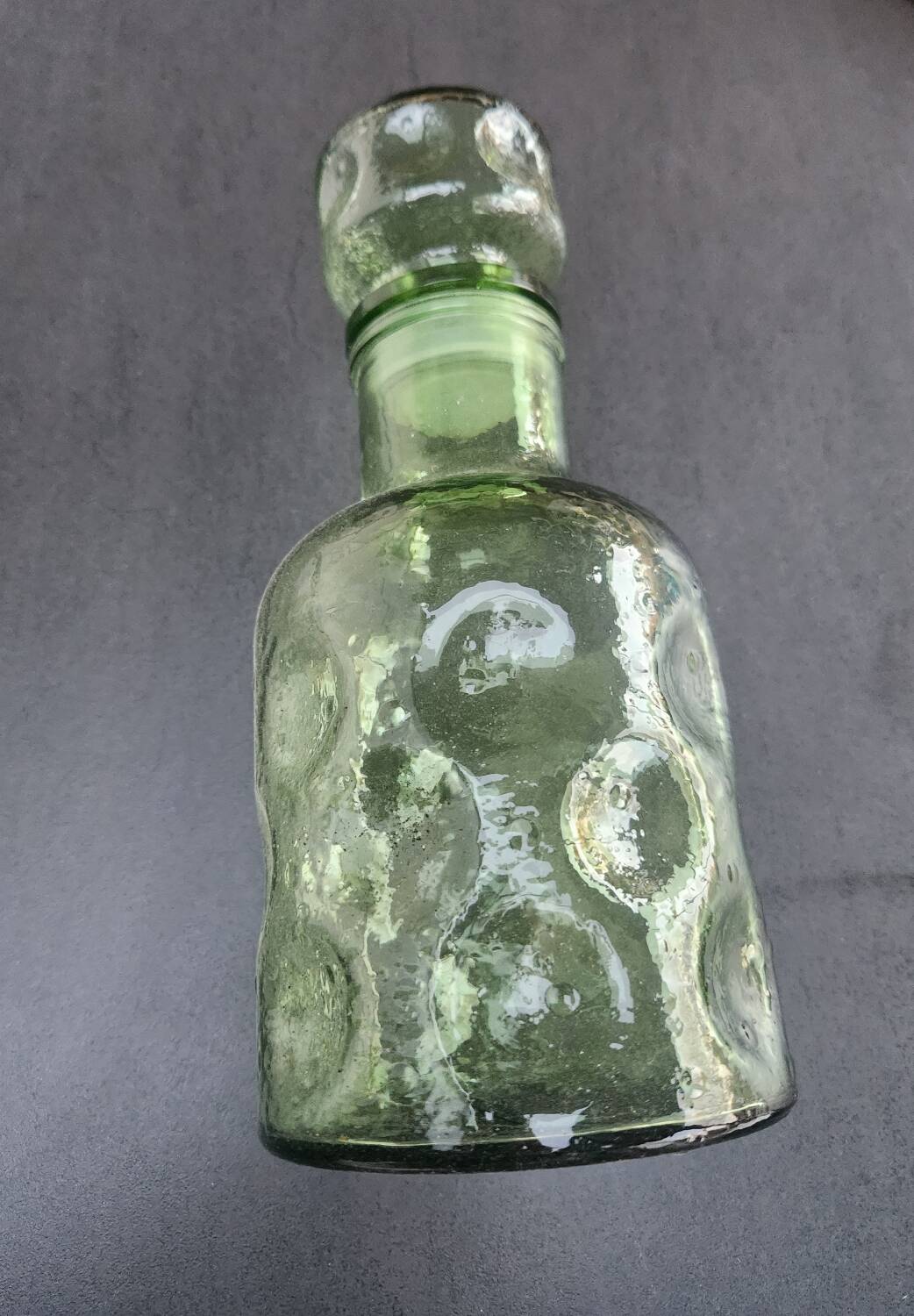 Vintage bubbled glass carafe.