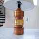 Vintage Bergboms Bitossi table lamps, ceramic with copper glaze, Sweden 1960s.