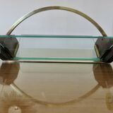 Rosewood, brass and glass centerpiece, art deco, 1930s-40s