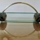 Rosewood, brass and glass centerpiece, art deco, 1930s-40s