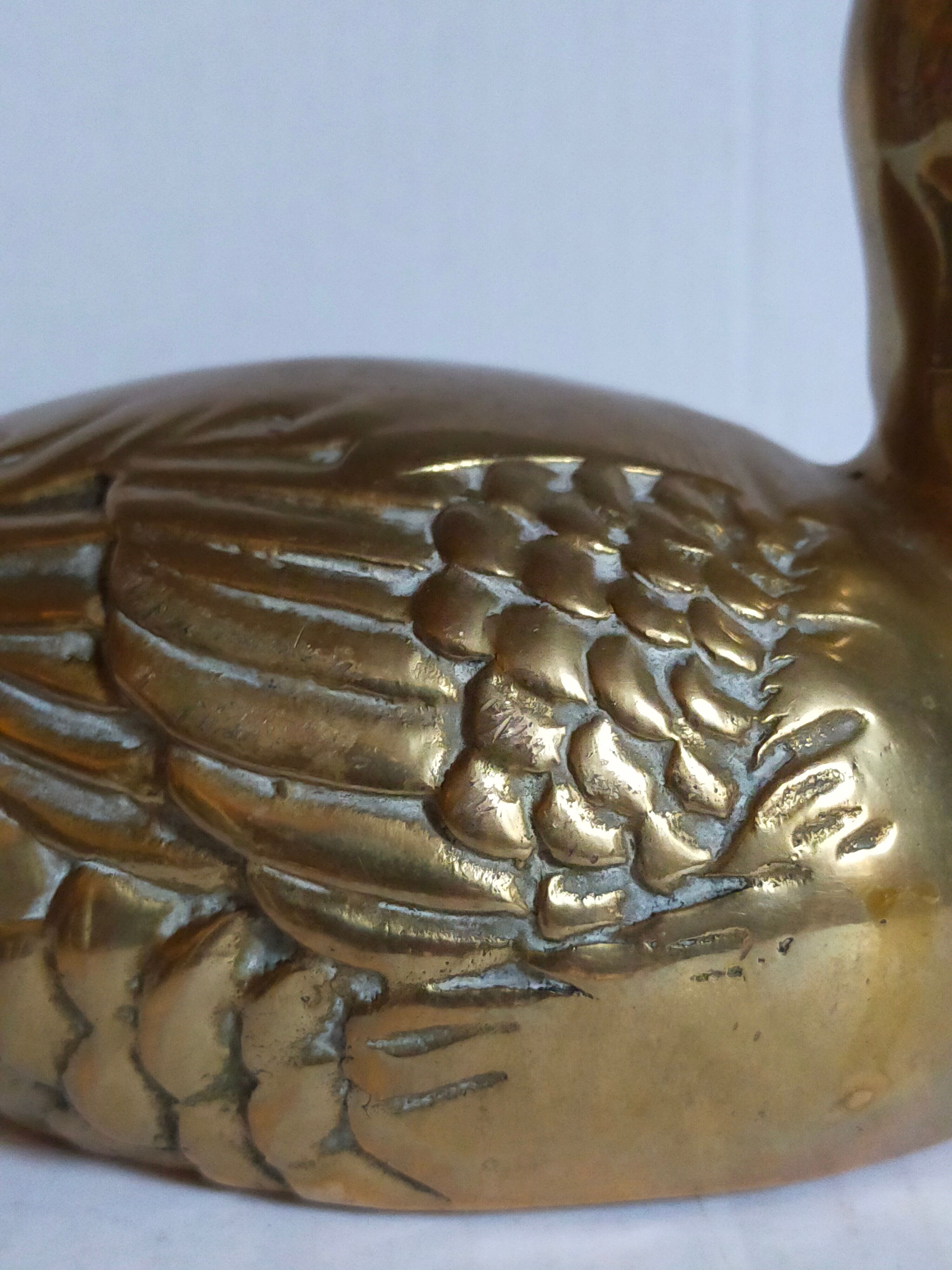 Vintage solid brass duck