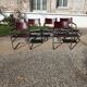 Set of 6 brown leather armchairs