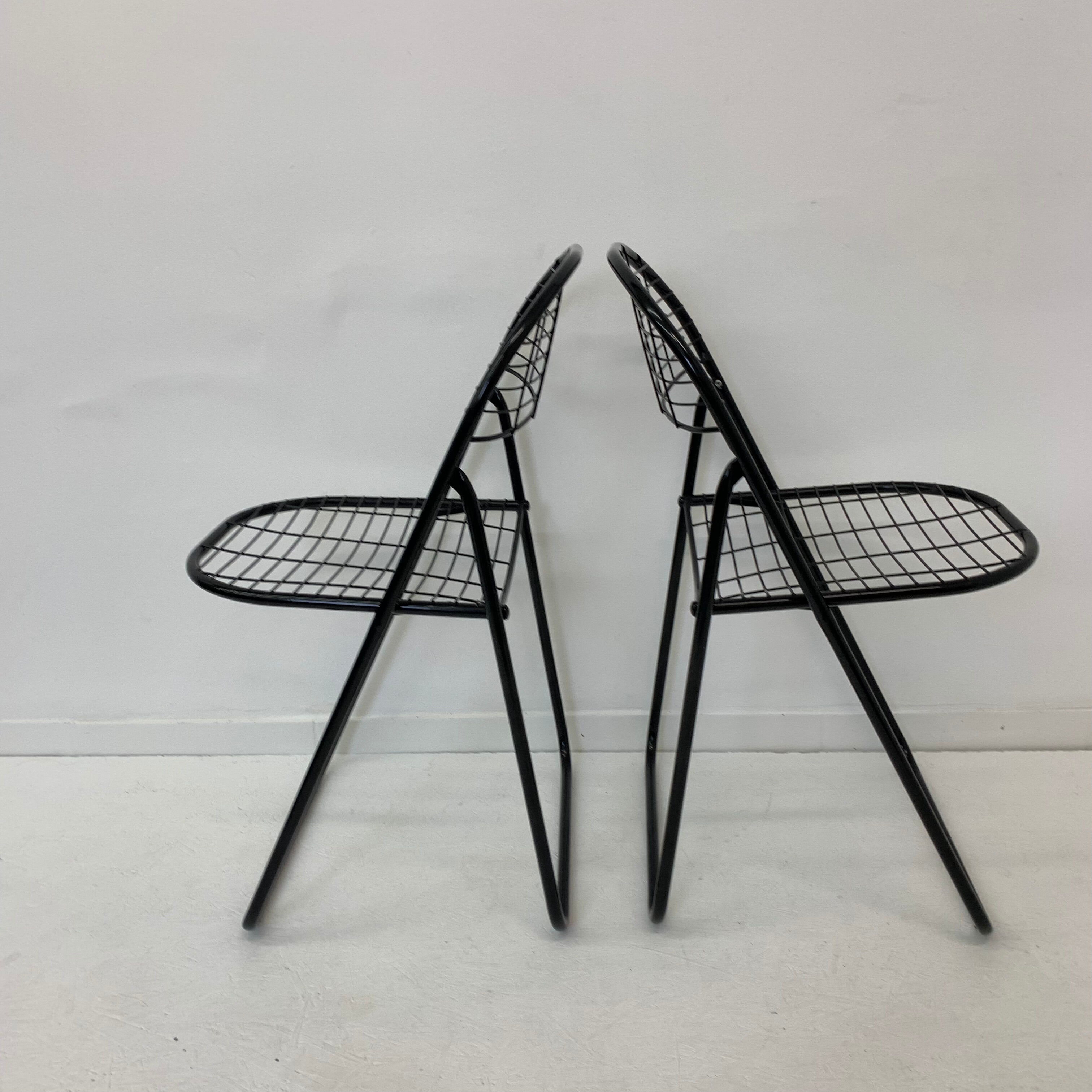 Ensemble de 2 chaises métalliques post-modernes par Niels Gammelgaard pour Ikea, années 1980