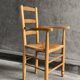 Straw chair with armrests, France