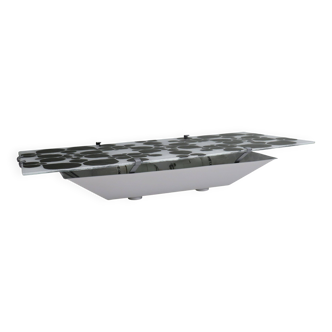 Postmodern wall lamp IKEA, black and white decorative glass, 1990.